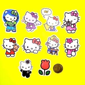 3/$20 Brand New 10x Sanrio Hello Kitty Waterproof Stickers y